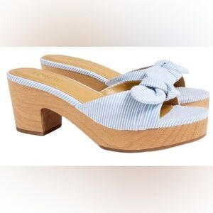 NWOT or Box - J. CREW Printed Mules with Bow - Size 9.5 - Style #BQ434